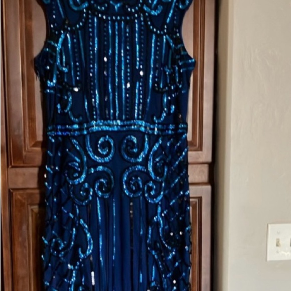 Elegant Blue Sequin Dress
